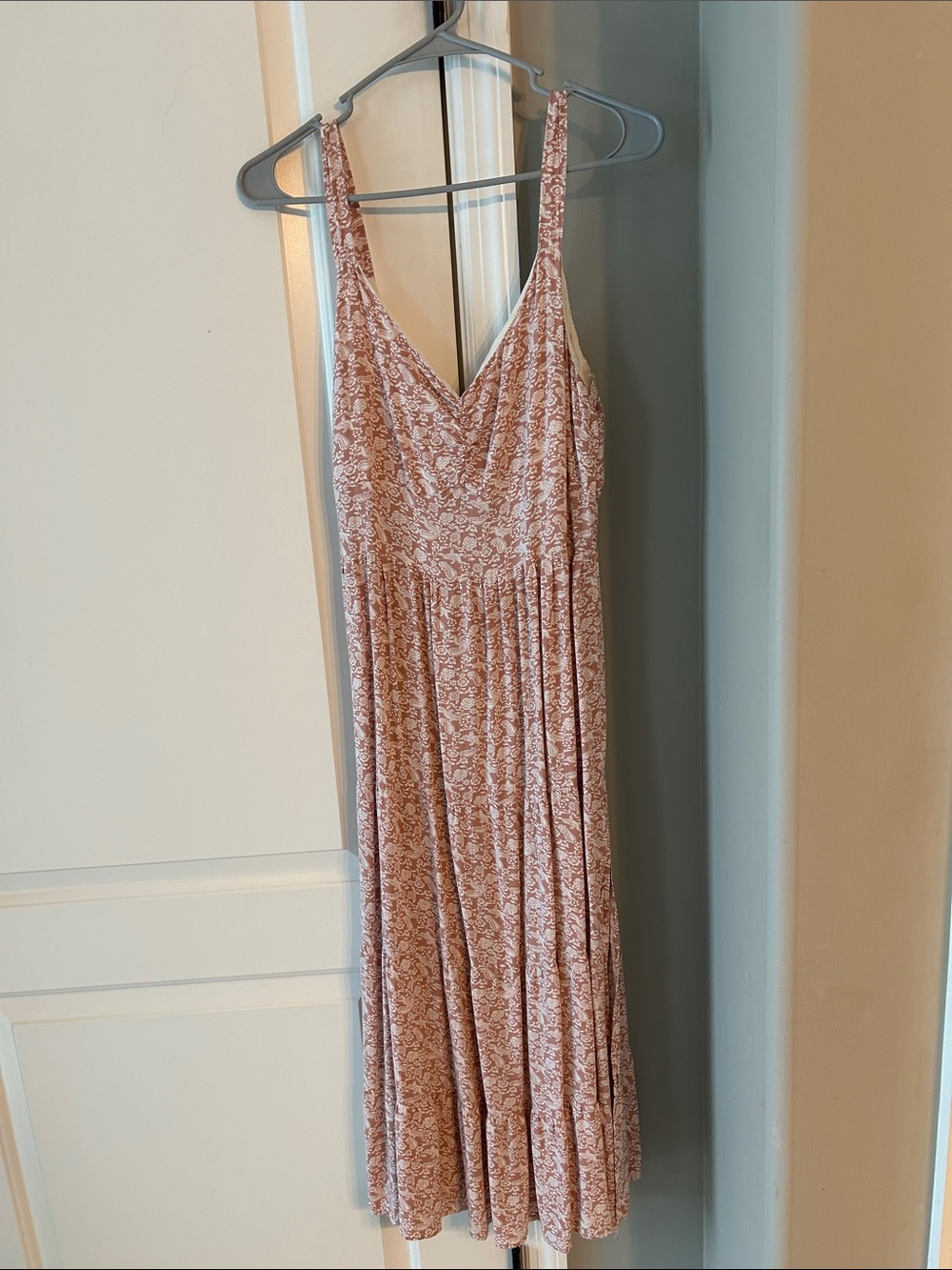 Floral V-Neck Maxi Dress in Dusty Rose